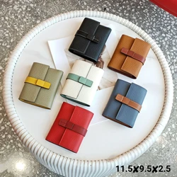 Women Fashion Short Wallet Coin Purse Genuine Leather Tri-fold Clutch Credit Card Holder Travel Accessorie