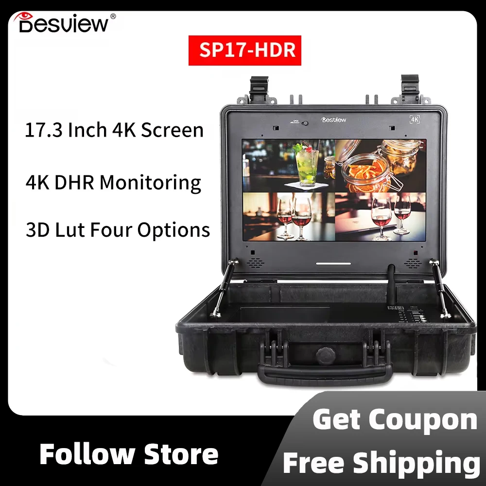 

Портативный монитор для режиссера вещания Desview SP17-HDR 17,3 дюйма 4K UHD Multi View Quad Split 3G-SDI