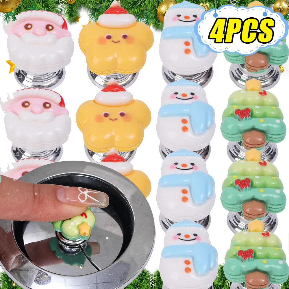 Bathroom Water Box Button Snowman Shape Cartoon Toilet Press No-Punch Door Drawer Handle Santa Claus Christmas Home Decorations