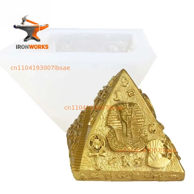 3D human face like silicone mold plaster candle, pharaoh pyramid mold