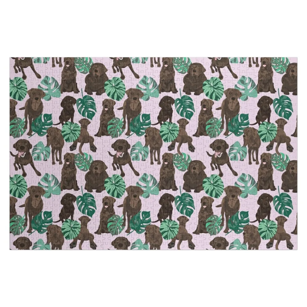 

Chocolate Labrador Tropical Jigsaw Puzzle Customs With Photo Toddler Toys Photo Custom Personalized Gift Puzzle