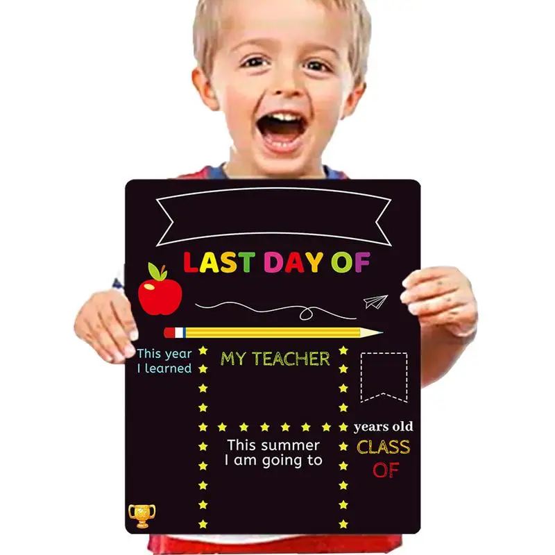 First Day Of School Chalkboard Reusable First & Last Day Of School Chalkboard DIY small blackboard back to school double-sided