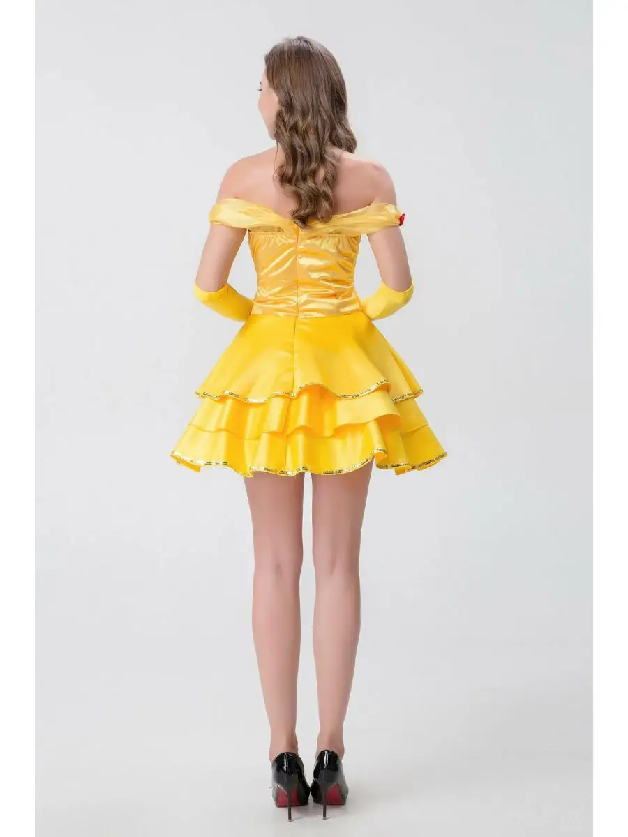 فستان تنكري جديد لهالوين على شكل الأميرة بيل، زي مسرحي للبالغين، فستان أميرة من القصص الخيالية مقاس SXXL، أزياء نسائية جديدة