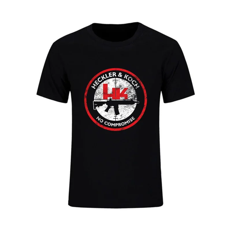 Удивительная футболка, Повседневная футболка большого размера, незаменимое оружие, компания Heckler & Koch, логотип, футболка, мужские футболки