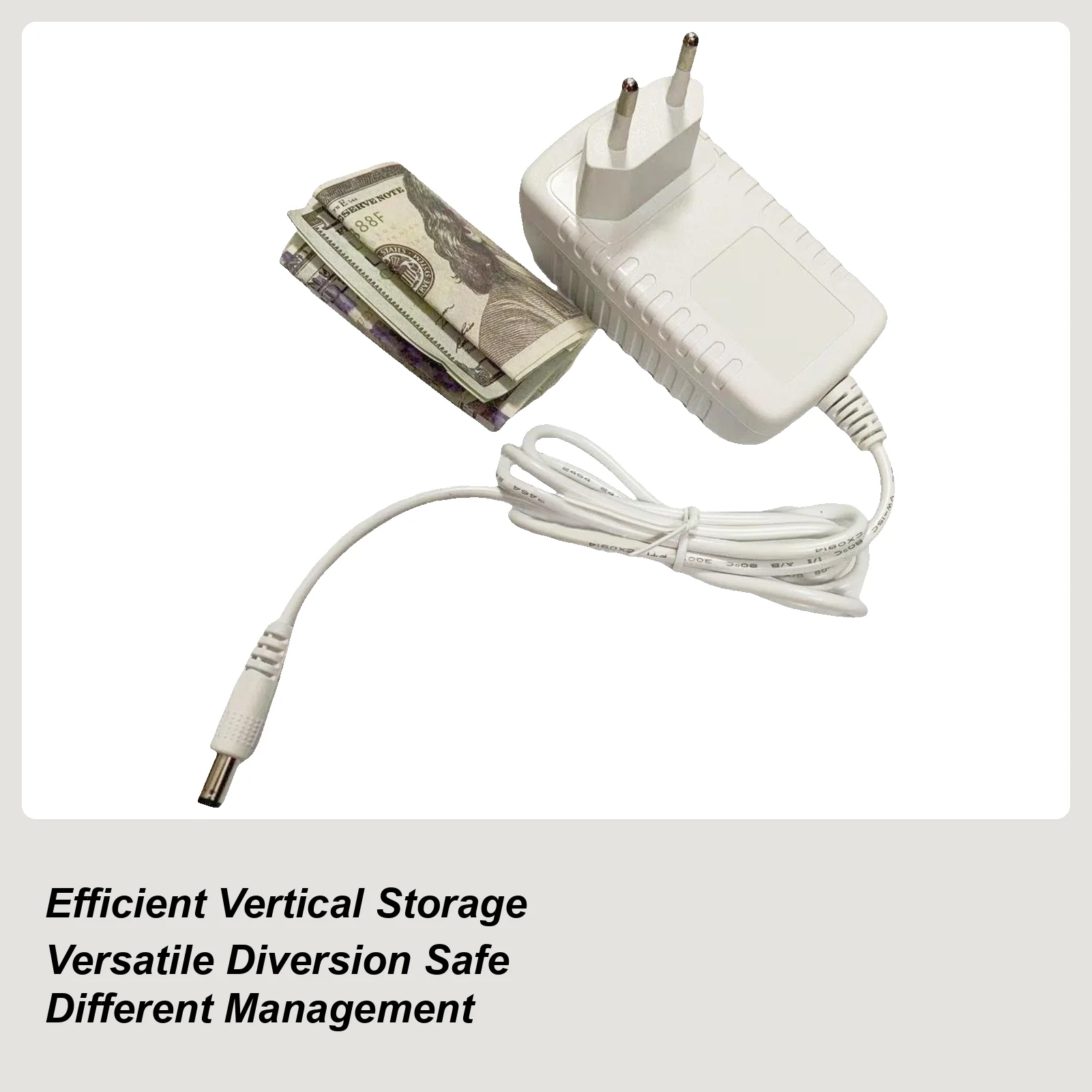 Secret Safe Secret Storage Charger Shape Jewelry Cash Valuables Car Keys Money Box Anti-Theft For Luggage Tote Bag Airplane