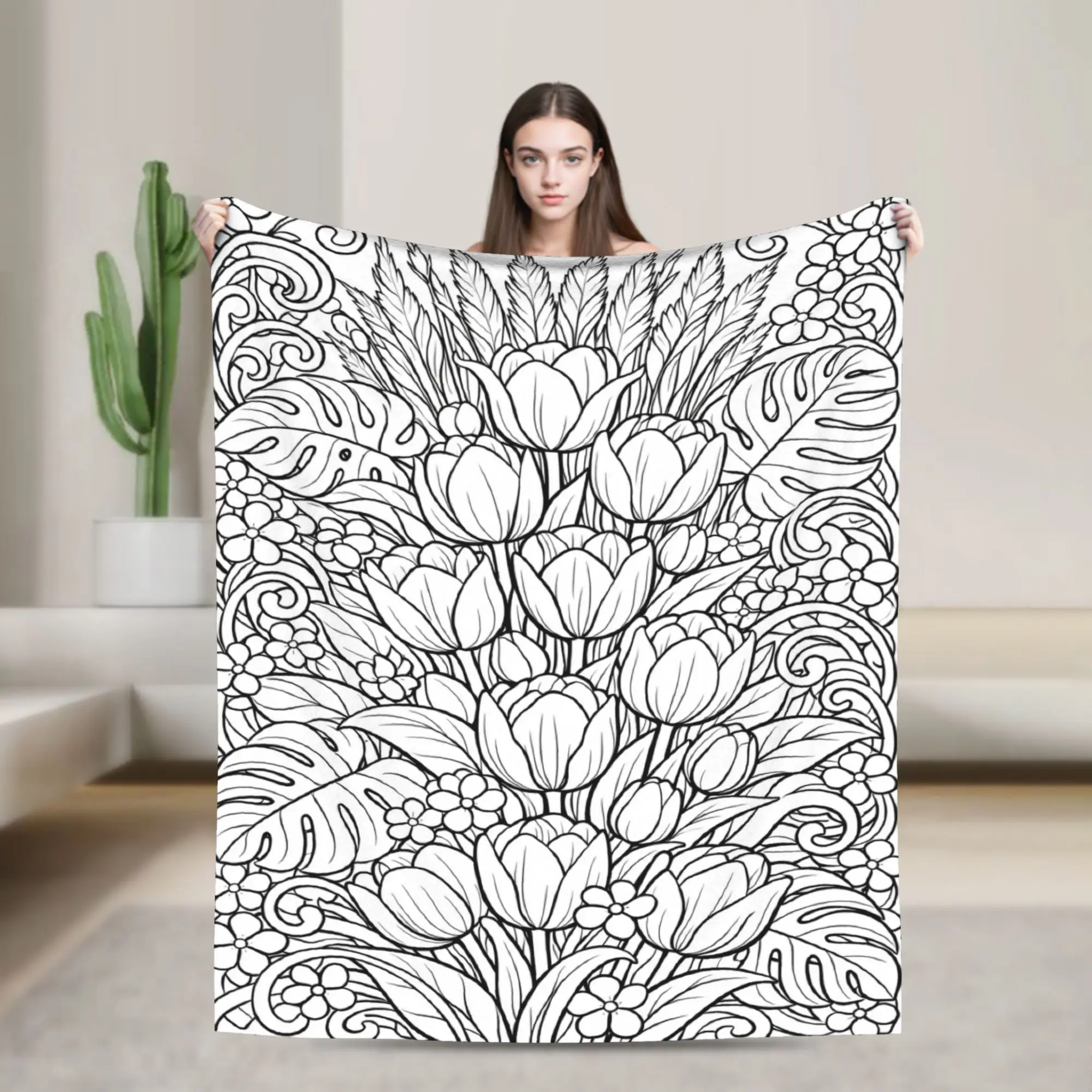 Butterfly Rose Branch Line Blankets Quality Warm Soft  Throw Blanket Spring Airplane Travel Couch Chair Novelty Bedspread