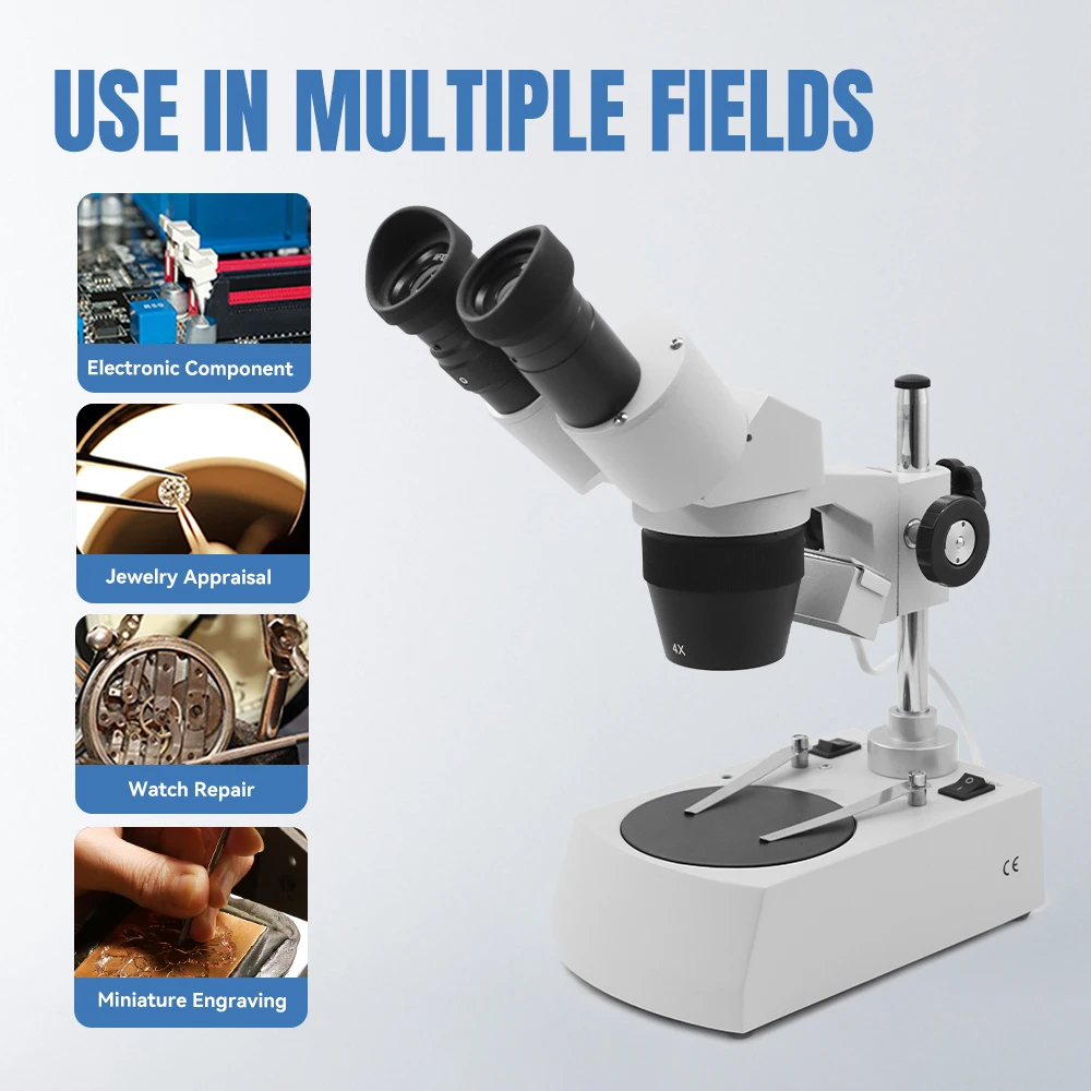 20X-40X Widefield Binocular Stereo Microscope, Post Stand,Industrial Microscopes PCB Inspection Tools LK-MS05A