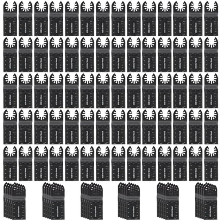 

100Pcs Oscillating Saw Blades Universal Oscillating Tool Blades Multi Tool Blades Kits for Wood Plastics Metal Quick Release Bl