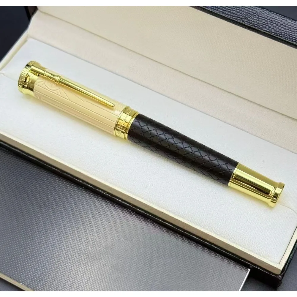 Fountain Pens Premium Black Gold Writing Instrument Classic Geometric Pattern Executive Signature Stationery for Business Gifts