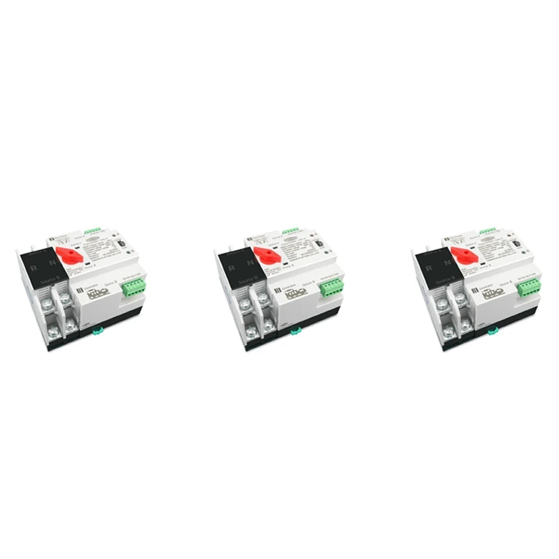 

TOMZN 3X Din Rail 2P ATS Dual Power Automatic Transfer Switch Electrical Selector Switches Uninterrupted Power 63A