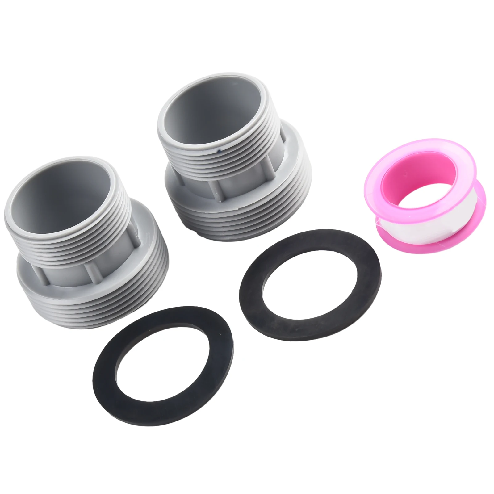 Above Ground Pool Adapter 40mm to 1 1/2 Inch Filter Hose Conversion Kit Includes Adapters O Rings and Tape for Easy Connection