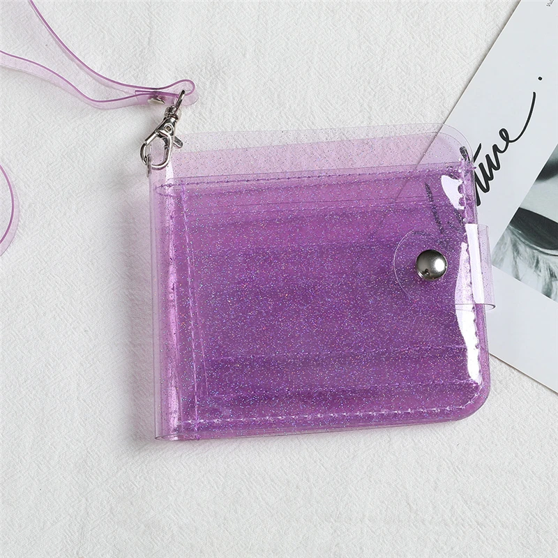 PVC Transparent Short Wallet For Girl Milkjoy Laser Holographic Coin Purse Women Clear Glittering Letter Card Holder Purse