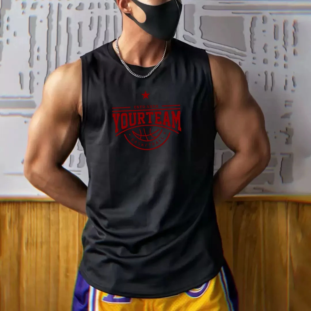 

3D Creative Print Men's Tank Tops Summer New Quick Drying Sleeveless T-shirt Outdoor Sports Basketball Training Breathable Vest
