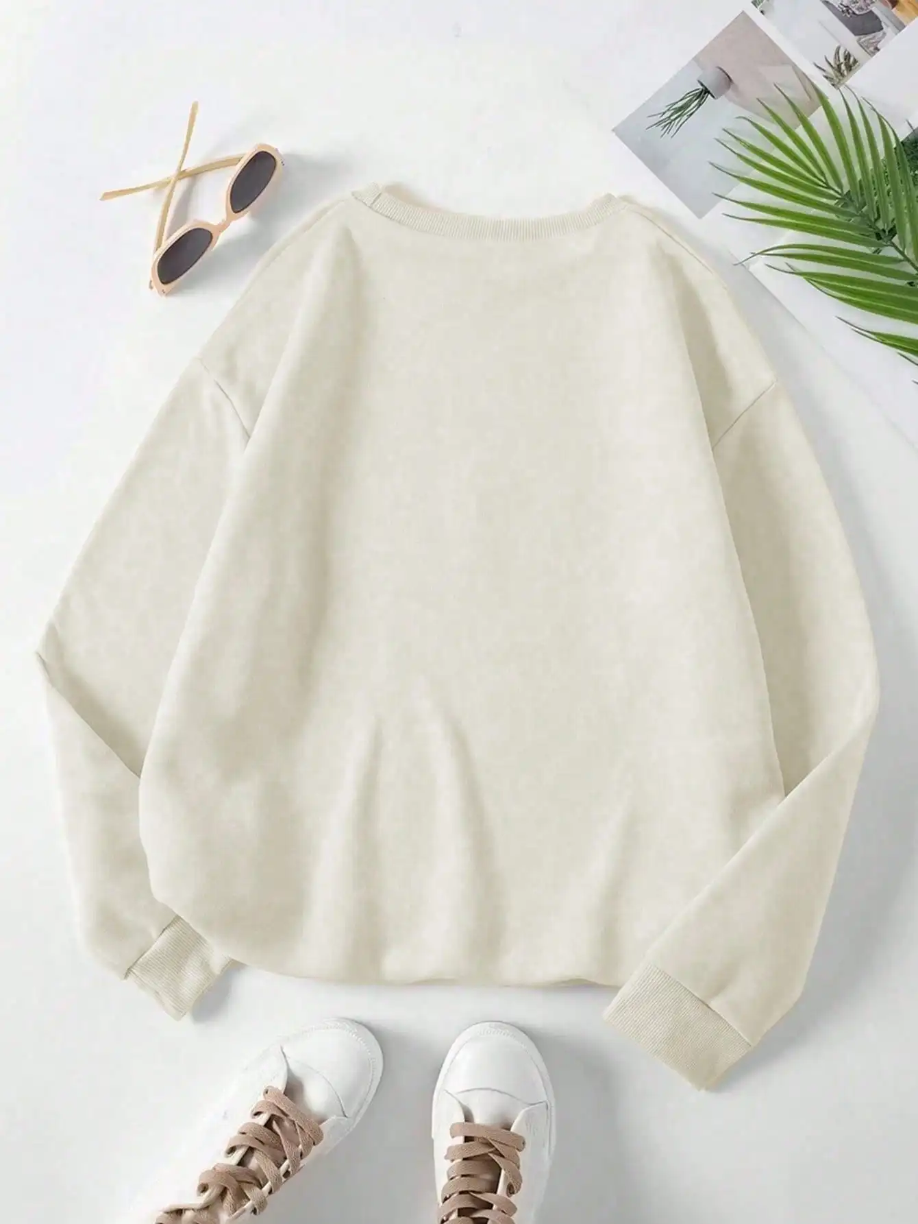 Christian Slogan Colorblock Crewneck Sweatshirt for Women - He Has a Plan, You Have a Purpose - Fall Back to School