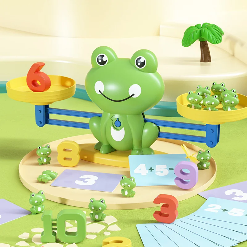 Children frog scale toy parent-child interaction fun grasp cute weight digital card cognition