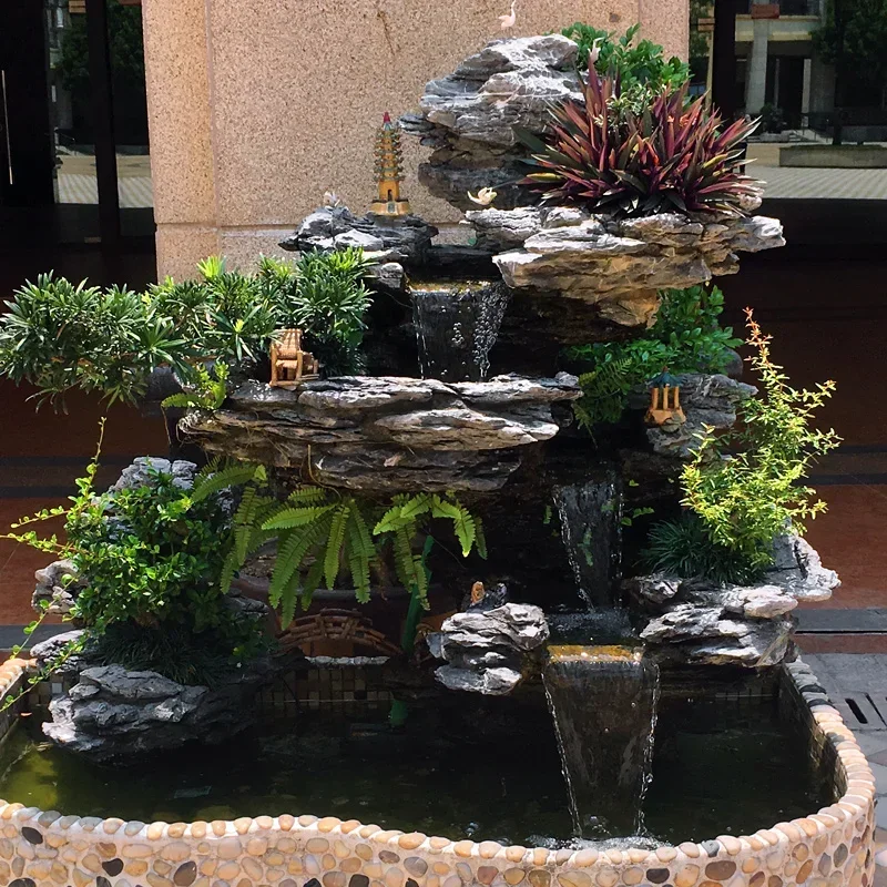 Artificial Mountain and Fountain Large Garden Courtyard British Stone Rockery Ornaments