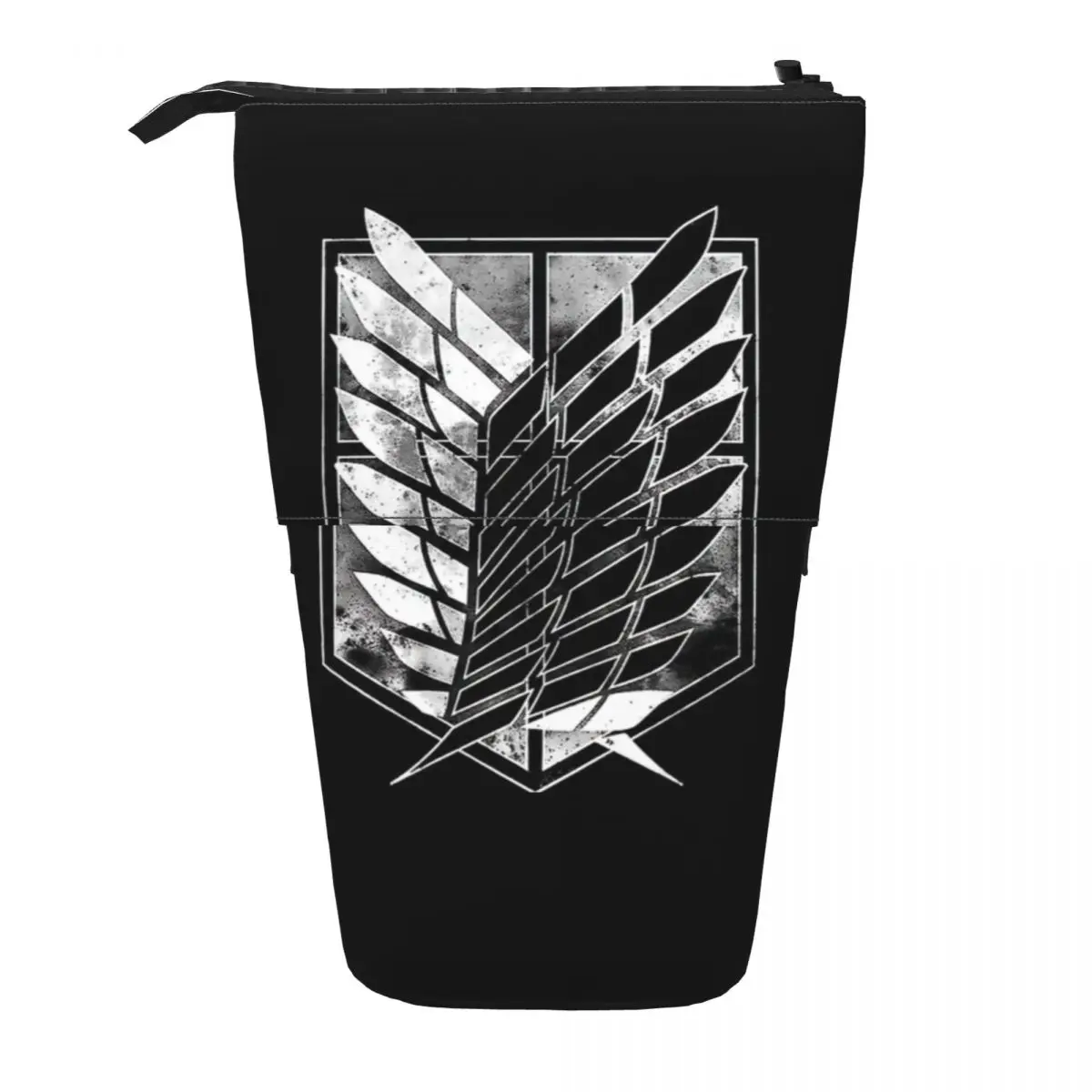 Attack On Titan Pen Box Student School Zipper Pen Bag Child Stationery Bag Pencase Vertical Retractable Pencil Case