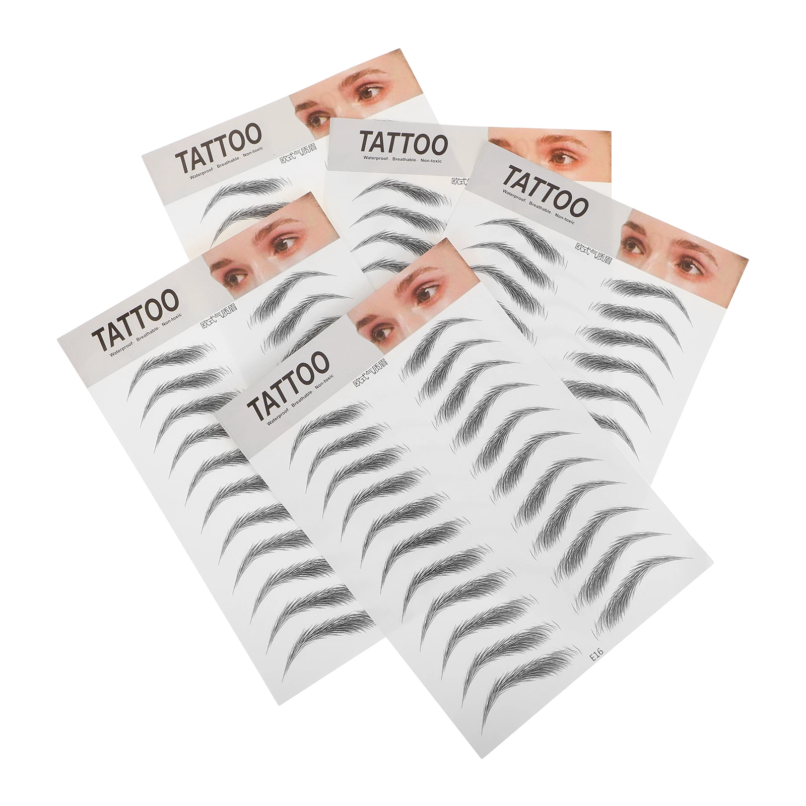 

5 Pcs Eyebrow Stickers Black Replacement Tattoo 6d Stencils for Women Water Transfer Paper Template Tape