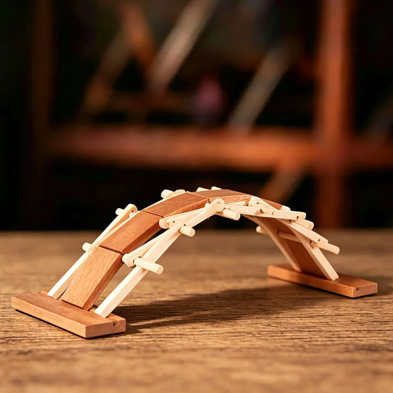 LuBan Wooden DIY Arch Bridge Mortise And Tenon Construction Building Engineering Kits Teenager Creative Gifts Educational Toys