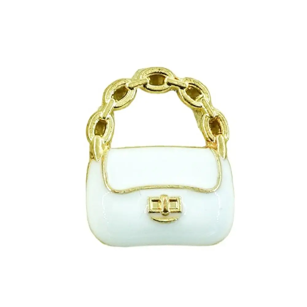 

DIY Toy Dollhouse Miniature Metal Handbag Fashion Black/White Doll Miniature Bag Decoration Cute Dollhouse Mini Metal Chain Bag