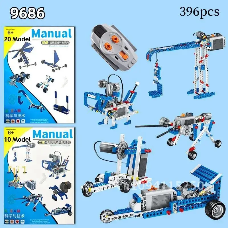 9686 Części Techniczne Programowanie wielotechnologiczne Zestaw dla uczniów szkół edukacyjnych Funkcja Power Kids dla bloków Nauka budowania