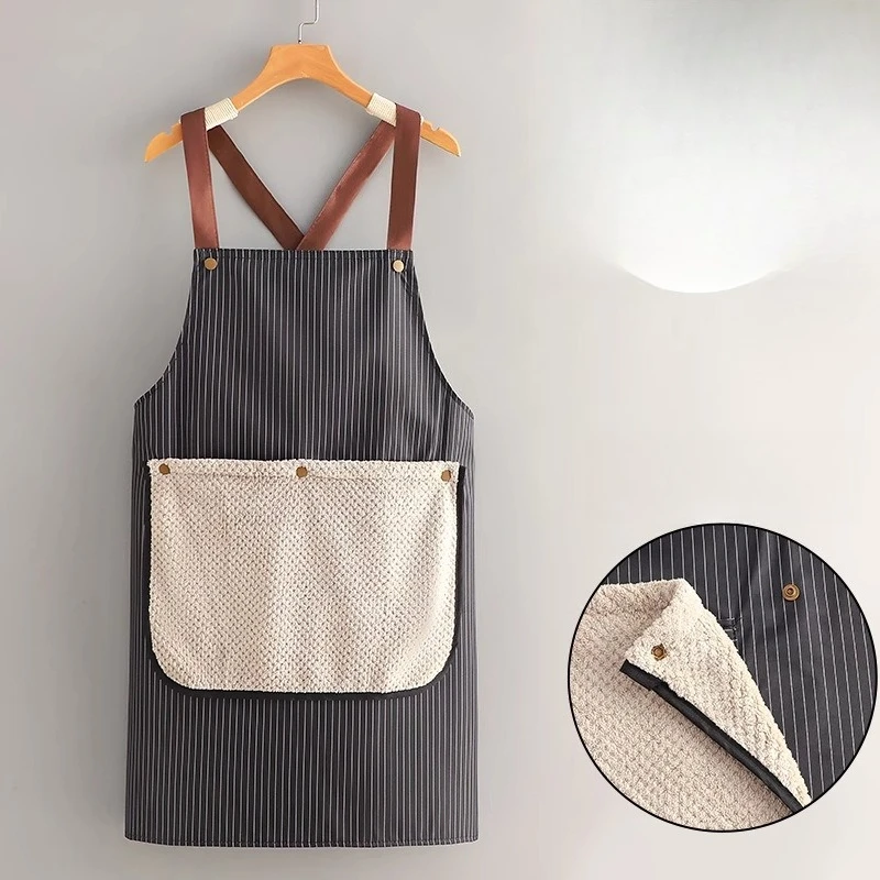 High Appearance Level, Detachable Oil-resistant Hand Towel Apron, Waterproof and Thickened 2025 New Style