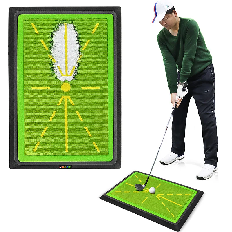 

Golf Trace Strike Pad Блестки Тренировочный коврик для качелей для гольфа Трек Ударная площадка Трек для записи Мгновенная обратная связь Прочный резиновый базовый канал