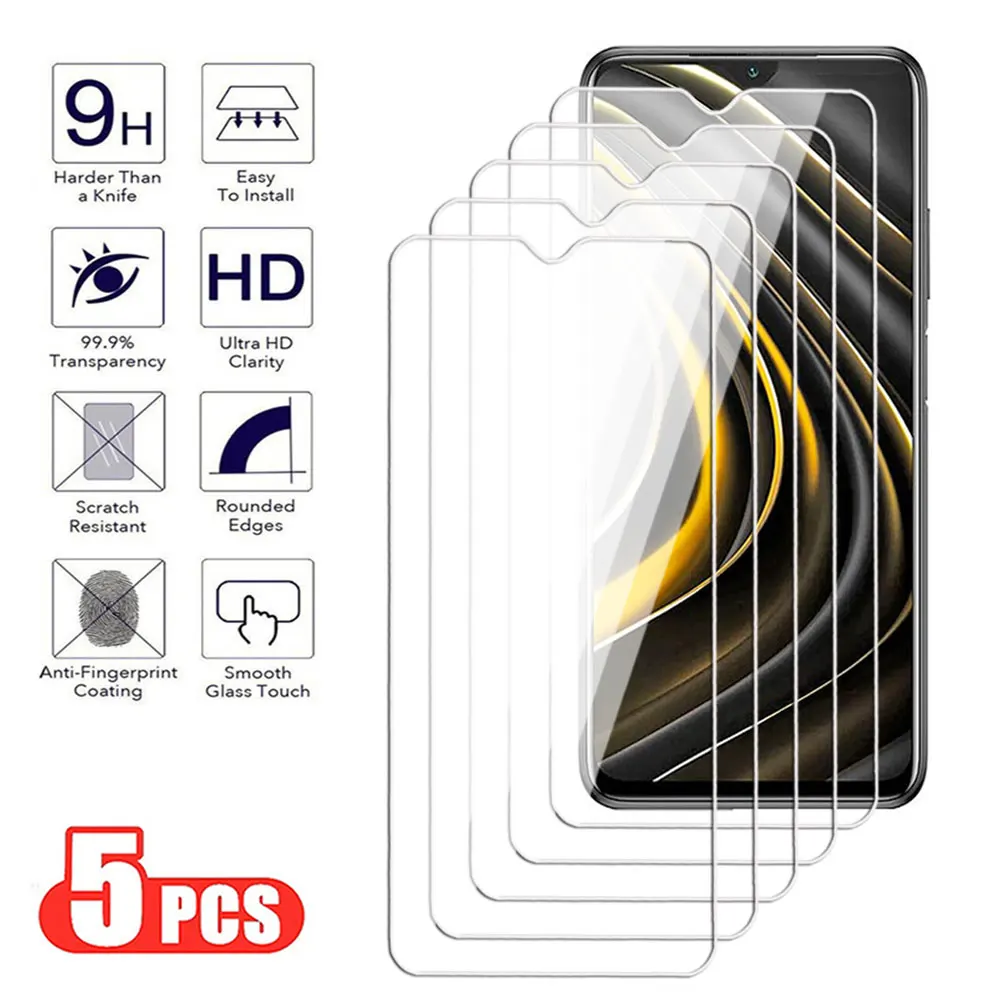 

5Pcs 9H Protective For Xiaomi Mi Poco X3 X4 X5 Pro M3 M4 M5 M6 Pro 4G 5G For Xiaomi Poco X3 X4 GT NTC M5S Screen Protector Film