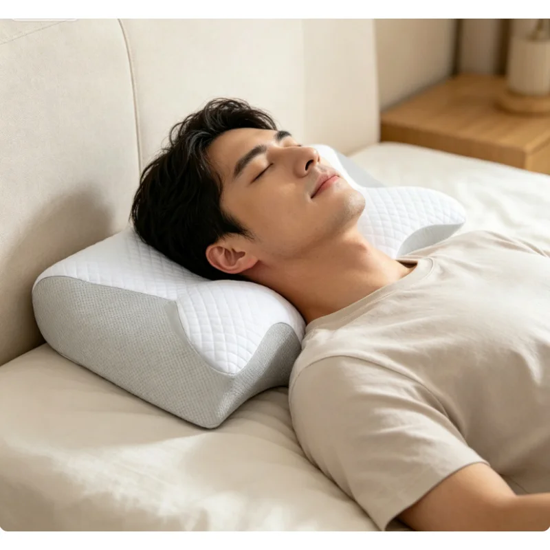 

Ergonomic Contoured Memory Foam Pillow Butterfly Design Neck Pain Relief Comfortable Home Sleep Support Pillow