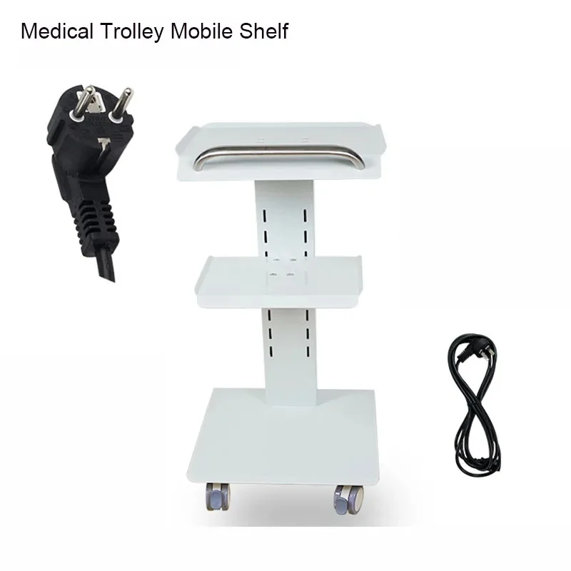 Silent Universal Wheels Portable Dental Unit Cart Electric Power Source Medical Trolley Mobile Shelf Table Made of Plastic