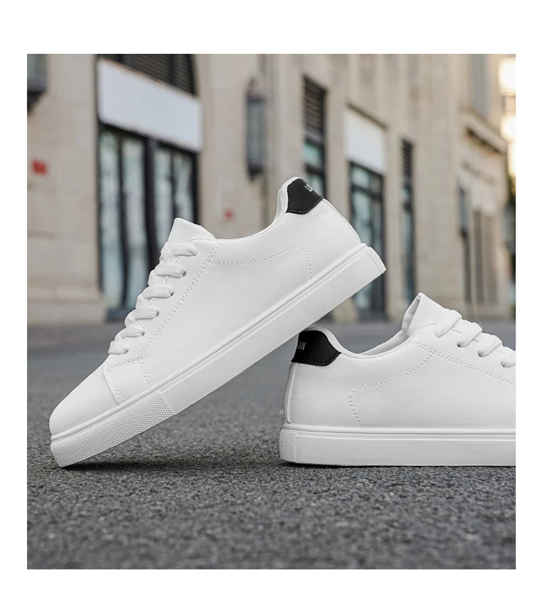 Klassische Herren-Schnürschuhe aus Leder mit Plateau-Sohle, Komfortable Rutschfeste Niedrige Skate-Sneaker für Stadt, Büro und Alltag – Detail 9