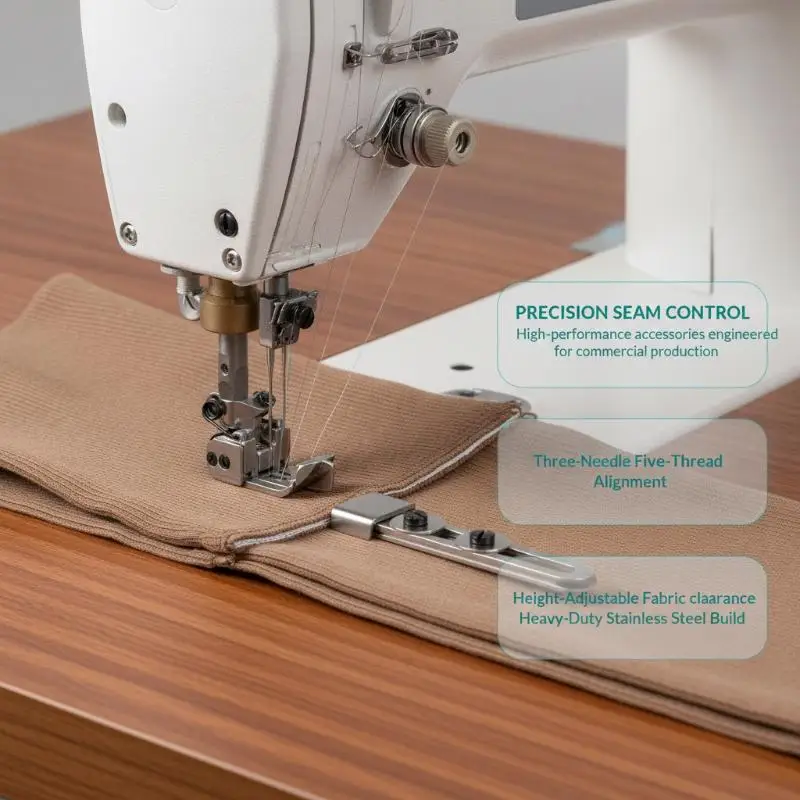Beginner Friendly Three-needle Five-thread Overlock Sewing Machine with Fixed Seam Edge Slot for Entry Level Sewing Learners