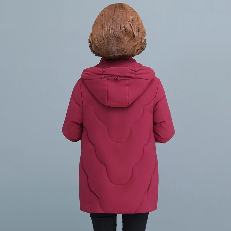 Inverno para baixo acolchoado jaqueta feminina outerwear moda meados de comprimento grosso casaco parka 2022 novo solto quente com capuz para baixo algodão jaqueta