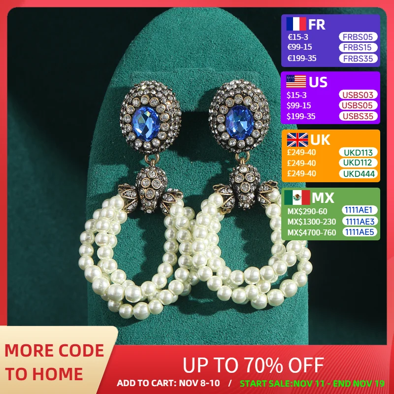 

Винтажные круглые серьги с жемчугом, висячие пресноводные синие кристаллы, античное золото, очаровательные женские роскошные аксессуары, ювелирные изделия