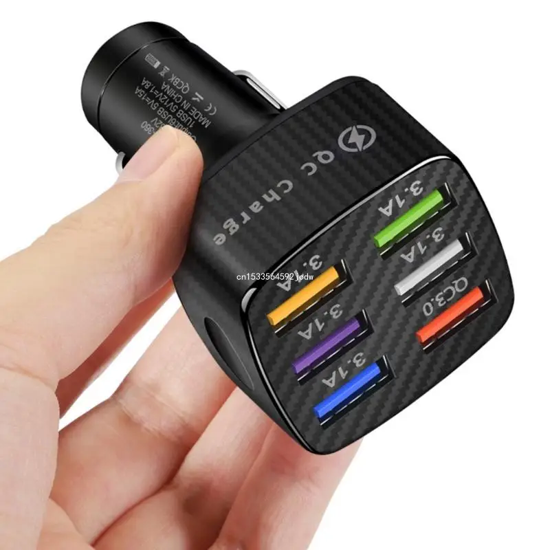 

6 Port USB Car Adapter QC3.0 30W for Cigarettes for Various Dropship