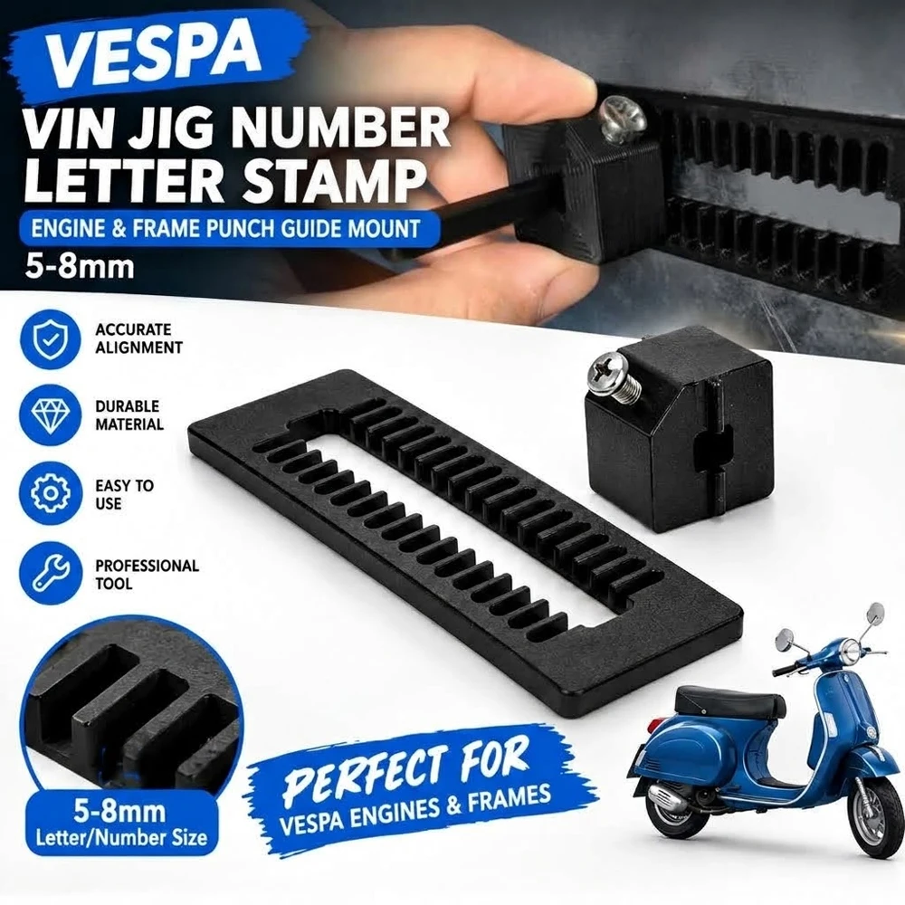 Magnetischer VIN-Stempel für Nummern und Buchstaben, Motor- und Rahmenstanzleitwerk, 5-8 mm, für klassische Vespa-Fahrzeuge und Motorräder – Detail 1