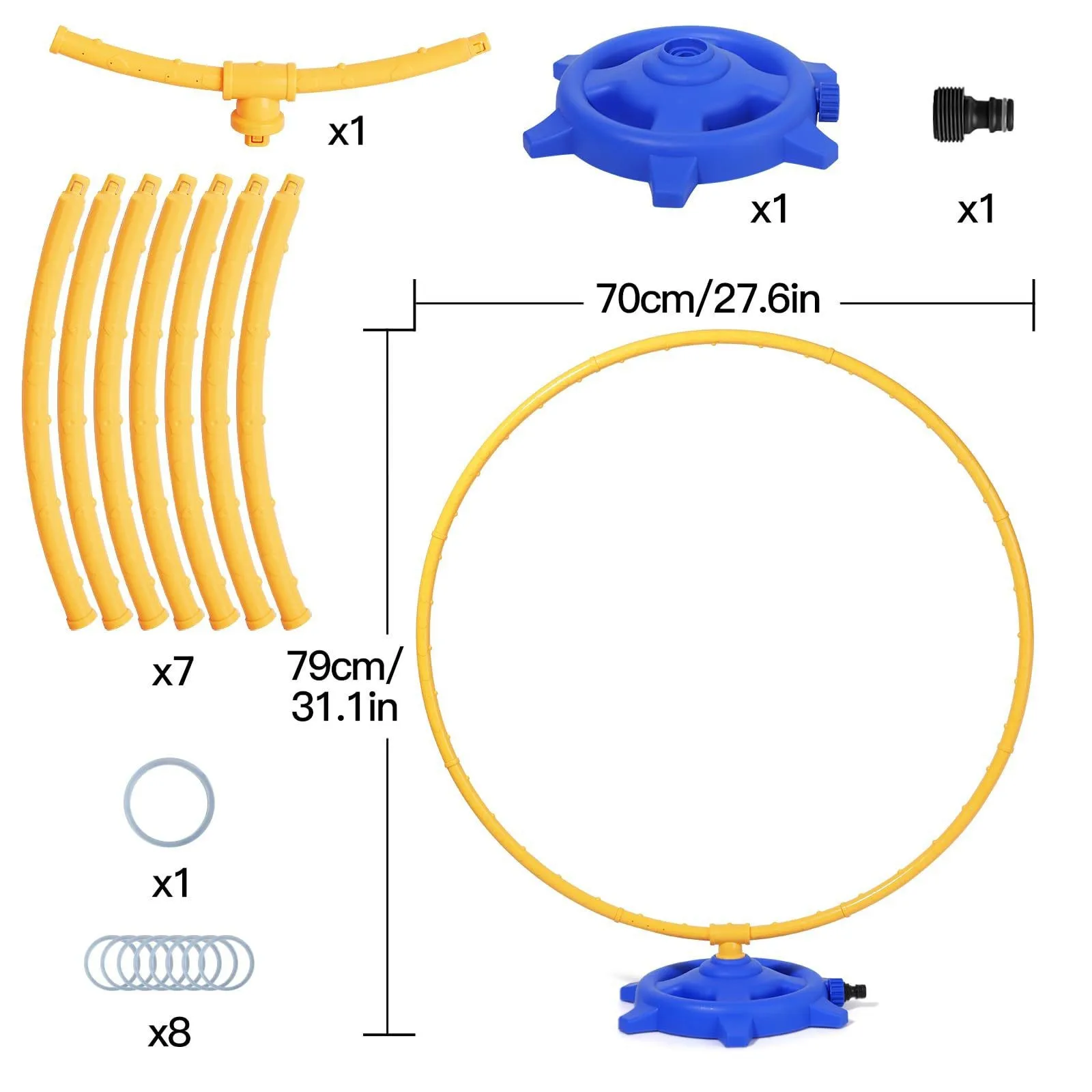 Aspersor de agua para niños, anillo Circular de jardín al aire libre, rociador de rotación, juego de juguete de agua, juguete de aspersor de césped para patio trasero para niño y niña