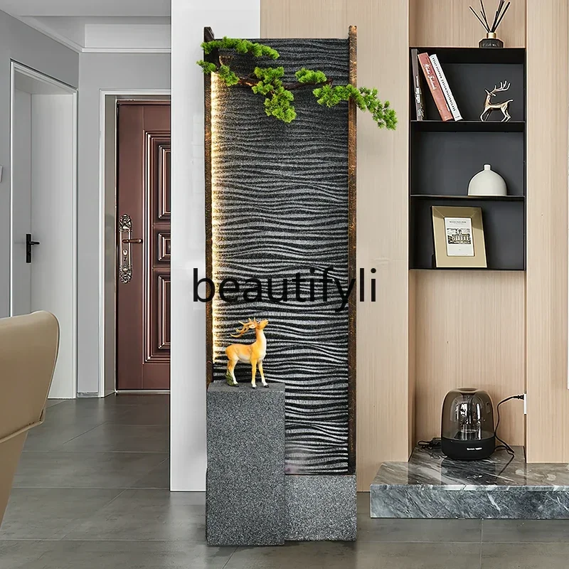 05 G Company double-sided water curtain wall, running water screen, entrance partition, office landscape landscaping floor decor