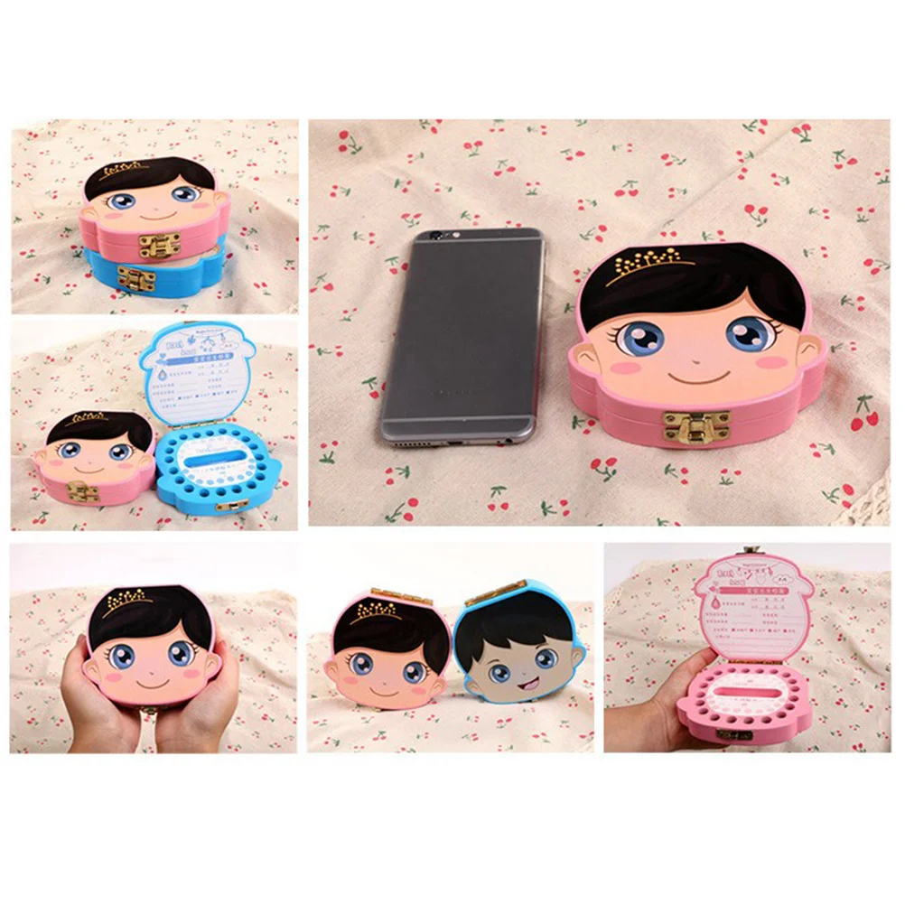 صندوق تذكار لأسنان الطفل وردي خشبي لانوجو حاوية أسنان نفضية تخزين تنظيم الحفاظ على دائم تذكار الطفولة #6