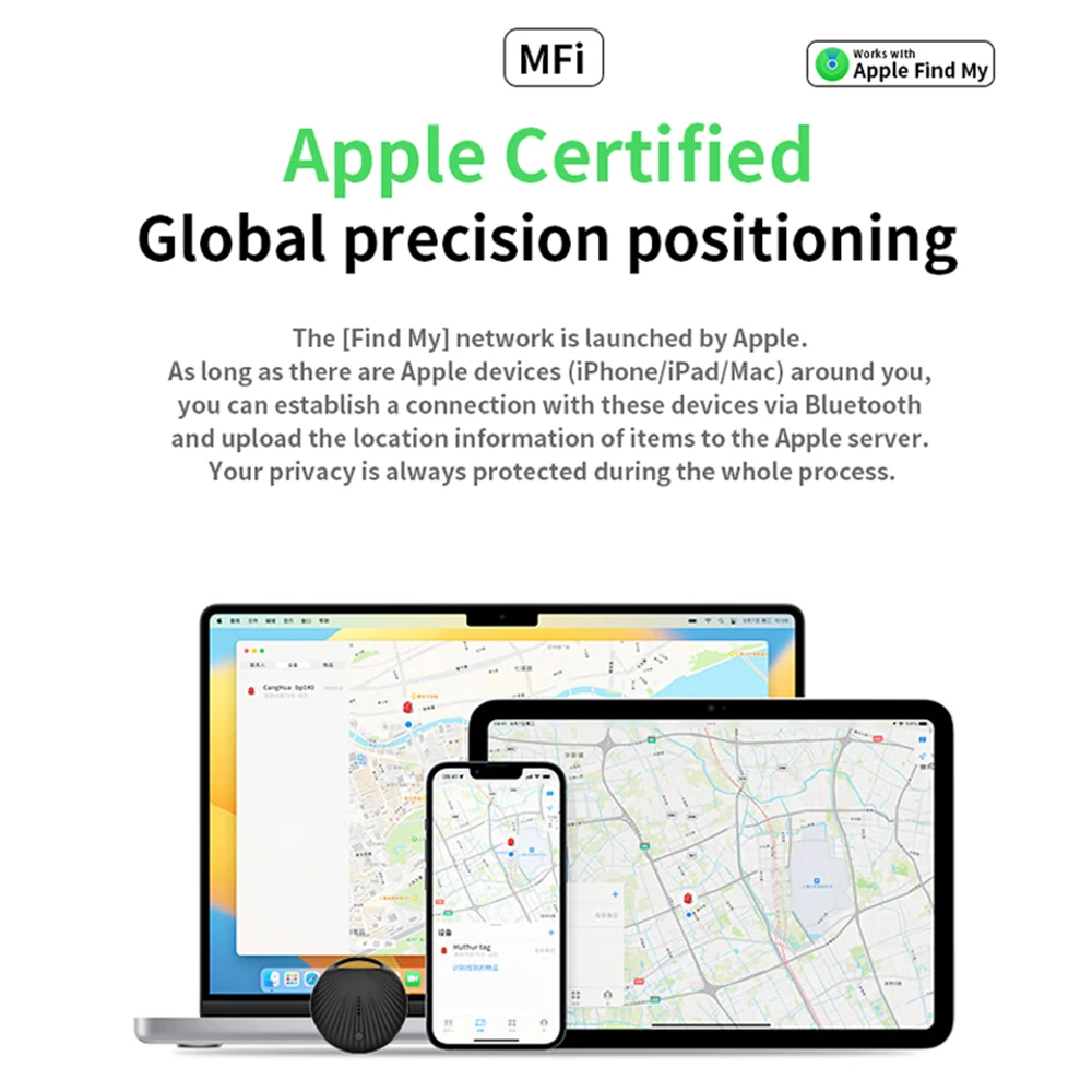 MFi Certified Airtag GPS Tracker Item Anti Lost Alarm Tag Smart Find GPS Locator Tracker Positioning Device for Apple Find My