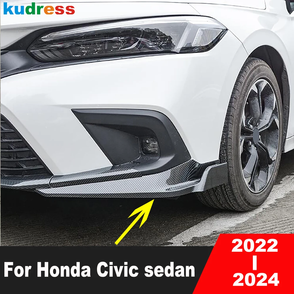 Front Rear Bumper Corner Cover Trim For Honda Civic 11th Sedan 2022 2023 2024 Carbon Fiber Car Anti-collision Strip Accessories