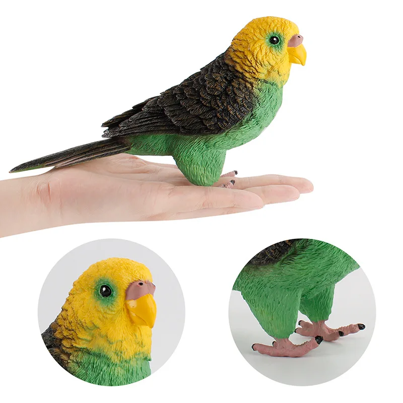 Simulation Parrot Bird Animal Model Miniature Figurines Ornament Statue Landscape Plant Home Decoration Fairy Garden Accessories