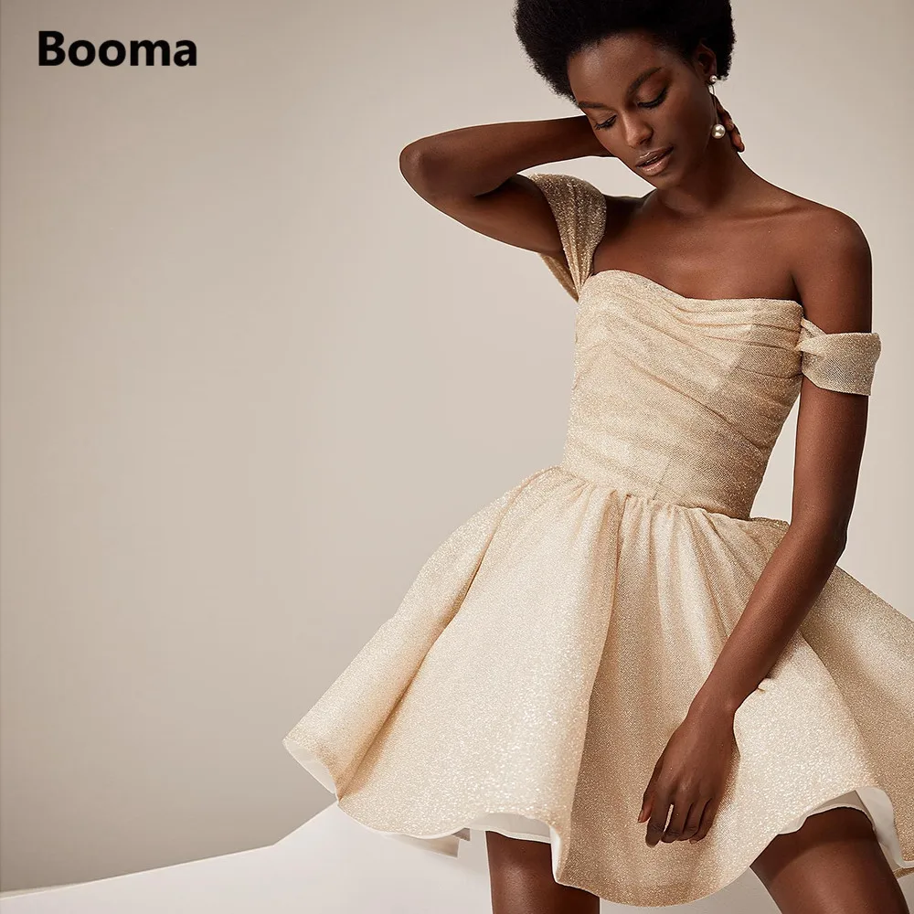 Booma – robe de bal courte en Tulle, tenue de soirée, épaules dénudées, Corset, à lacets, au-dessus du genou