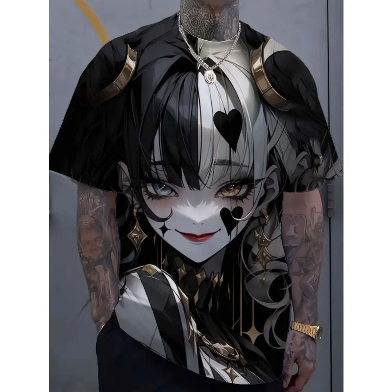 

Футболка Cool Girl с 3D принтом для мужчин, милые футболки с рисунком монстра, летние свободные женские футболки с короткими рукавами и круглым вырезом, спортивная одежда, топ