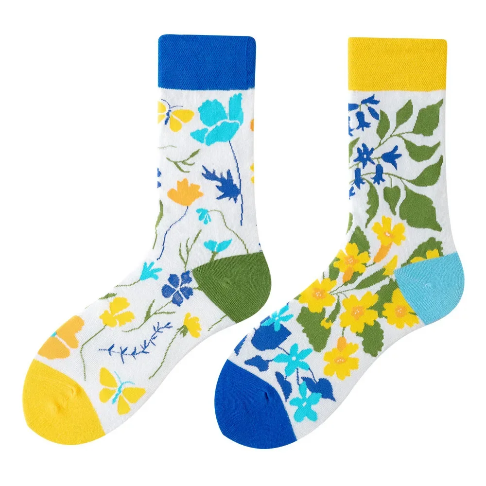 Hochwertige Baumwolle AB Socken Essen Muster Lange Röhre Lustige Glückliche Männer Socken Neuheit Skateboard Crew Lässige Verrückte Frau Socken – Detail 11