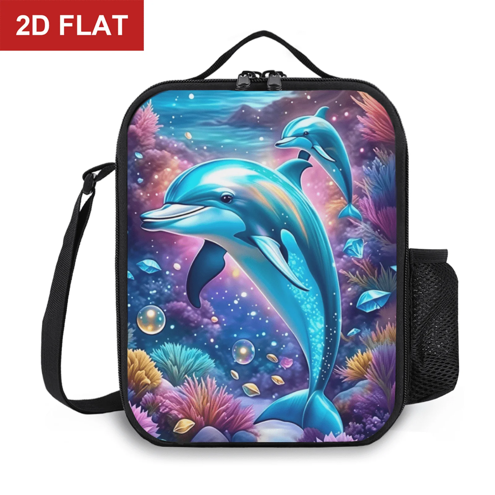 Dolphin Pattern Cute And Lunch Bag Meal Pack Thermal Cooler Lunch Tote Office Picnic Travel
