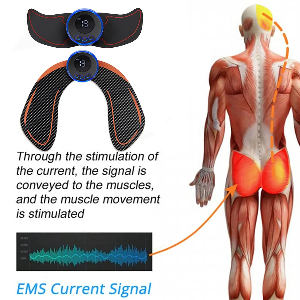 Elétrica EMS Hips Trainer Massagem, Estimulador Muscular Butt, Fitness, Toner nádegas, Levantamento, Perna, Braços, Emagrecimento Massager, Body