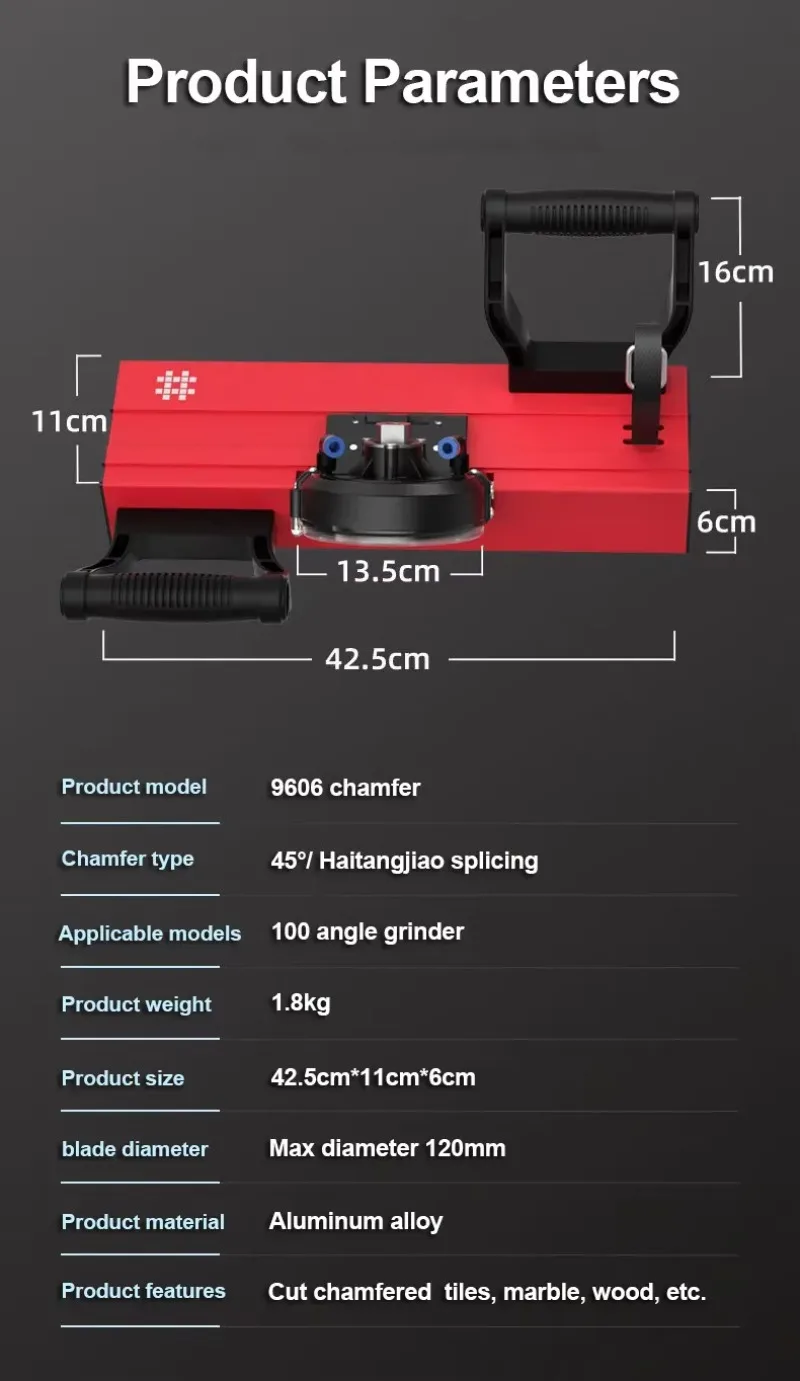 ماكينة شطب بلاط طاحونة زاوية 9606، محمولة 45 درجة شطبة الشطب قطعة أثرية محمولة نجار بلاط