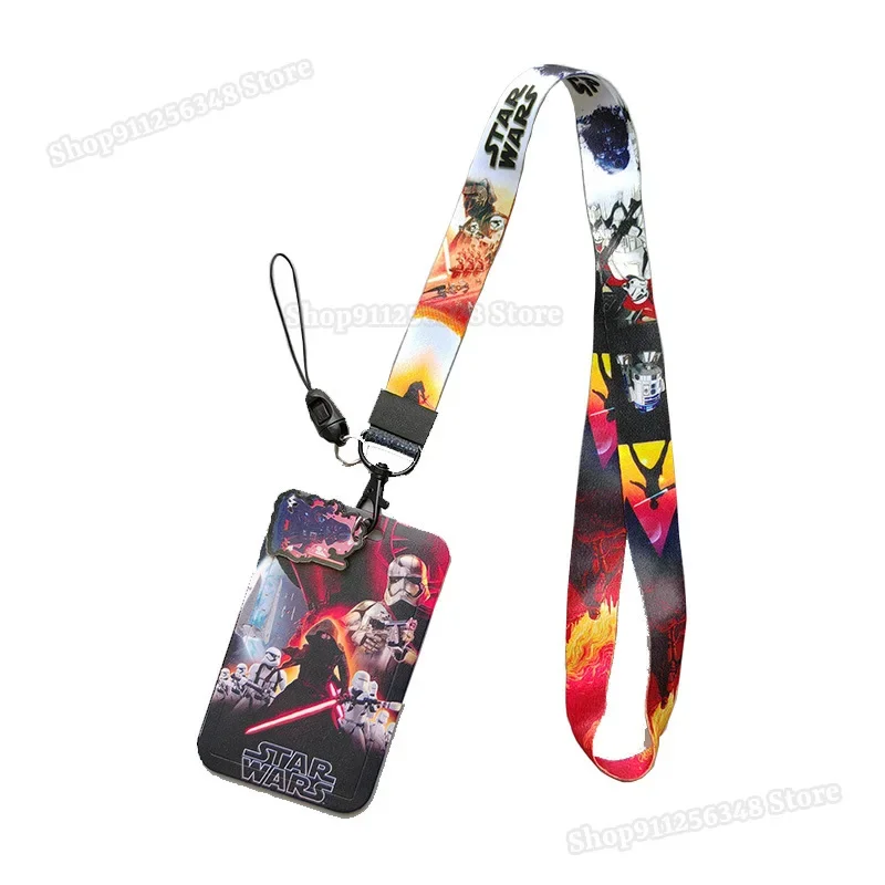 Star Wars ID Card Holders with Long Mobile Phone Lanyard Baby Yoda Mandalorian Cool Work CardHolder ID Badge Cover Name Tag Case