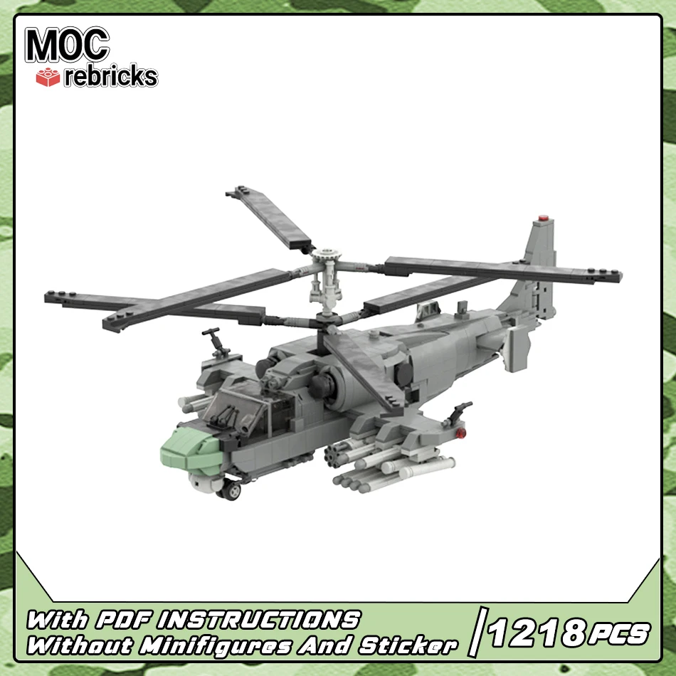 

Military Series Building Block Ka-52 Alligator Heavily Armed Reconnaissance Parts Set Originality DIY Kids Gift Educational Toys